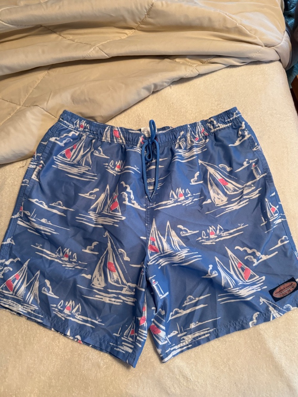 Men's Blue Vineyard Vines Nautical Print Swim Shorts